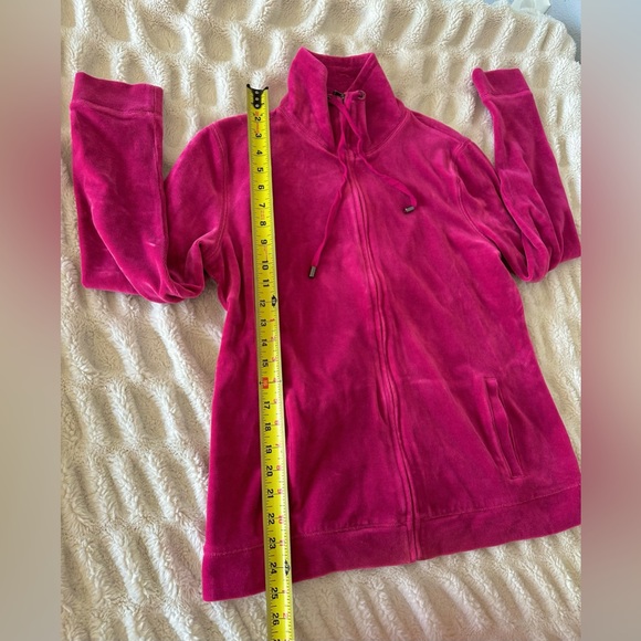 TALBOTS Rose Pink Soft Velvet Feel Velour Long Sleeve Light Jacket Size Mp - Picture 6 of 9